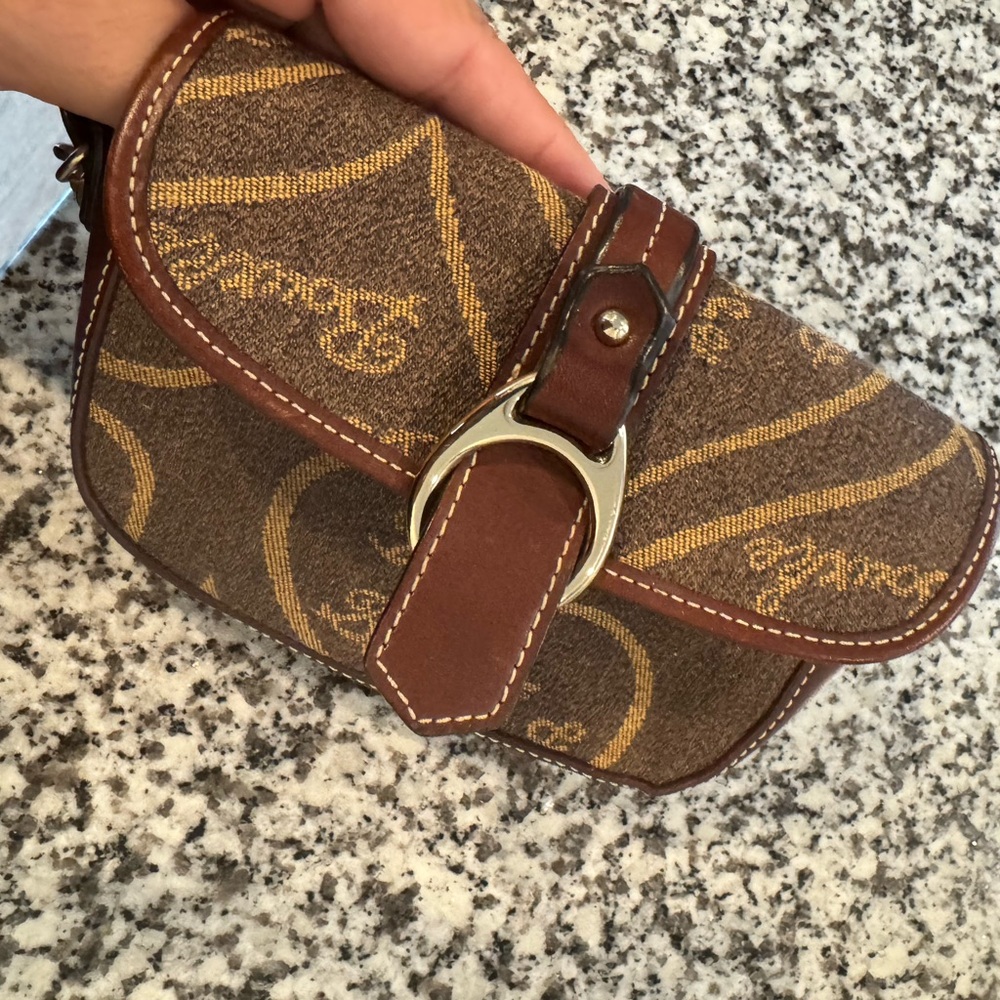 Dooney & Bourke Brown and Gold Clutch